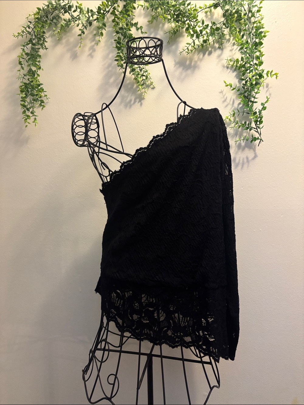 Express Black One-Shoulder Lace Camisole